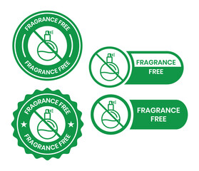 Fragrance free stamp. No scent icon, aroma free, smell absence concept, does not contain odor, thin line symbol on white background - editable stroke vector illustration.