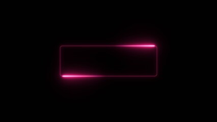 Red effect neon glowing frame illustration. Neon light frame rectangle frame icon on a background.