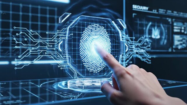 Futuristic Finger Touch Biometric Security System.