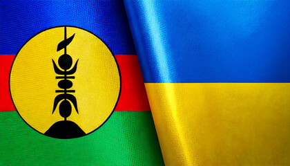 ウクライナの国旗とニューカレドニアの国旗(Ukraine Flag & New Caledonia flag.)
