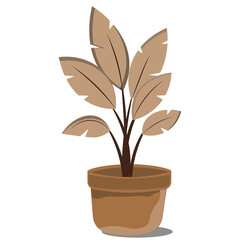 Decorative Plant in Clay Pot Vector