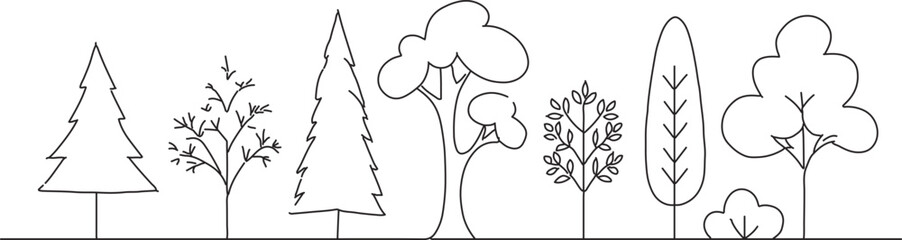 vector illustration of hand drawn veraity of plants