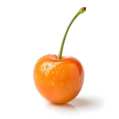 Citropsis articulata var. minima Wild African Cherry Orange Delicate and Bright Mini Tropical Citrus with Smooth Glossy Peel and Sweet Golden-Orange Shine on Clean White Background