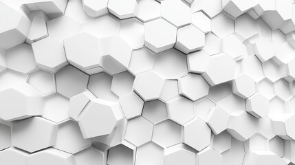 White futuristic background, 3D honeycomb mosaic, realistic geometric mesh, detailed cell texture, abstract design, vector illustration, hexagonal grid, wallpaper pattern, intricate detail, complex