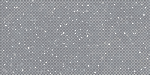 Falling snow overlay with transparent background for winter weather and holiday designs