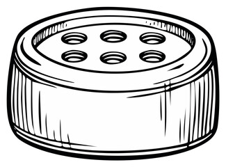 Cartoon drawing of container with holes on top