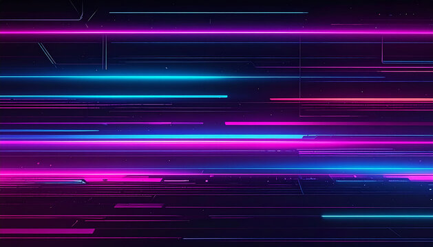 Neon Lines with Digital Motion and Futuristic Flow