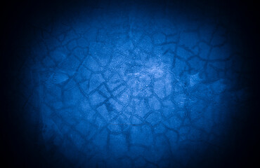 Old wall pattern texture cement blue dark abstract  blue color design are light with black gradient background.