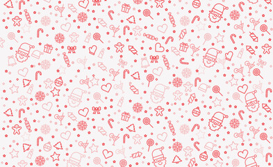 2026,Background with Happy new year Christmas icon thin line style flat vector design background.