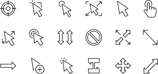 Collection of computer mouse cursor icons
