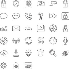 Set of 35 handdrawn icons for technology and communication