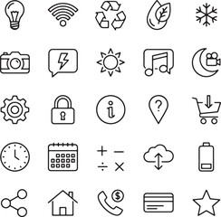 Set of handdrawn icons for web and mobile applications