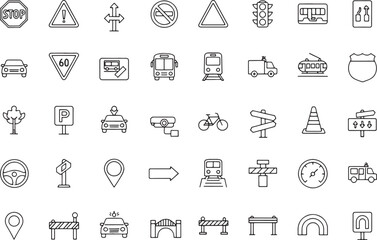 Collection of traffic and road signs icons