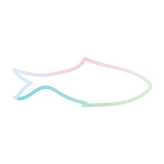 vibrant multicolor hilsha fish 3d pipe outline art