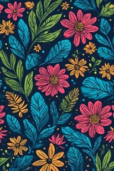 abstract floral cover design for book notebook dairy 