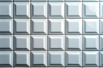 Fototapeta premium White ceramic tile wall texture background, generative ai