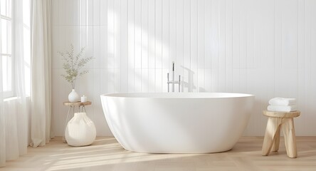 Nordic Minimalist Spa Bathroom