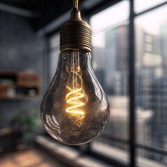 Vintage Edison Style Hanging Lamp With Warm Light