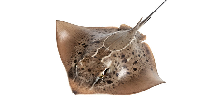 Spotted stingray swims gracefully in the deep ocean - Powered by Adobe