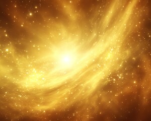 Golden Cosmic Nebula Background
