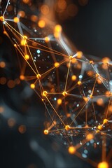 Abstract Geometric Network Design With Orange Lights And Golden Nodes