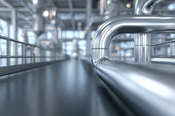 Industrial Pipes In A Factory