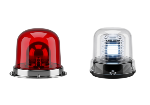 Alarm siren light 3D duo isolated on transparent background