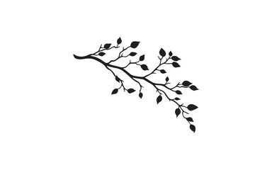 Botanical Leaf Branch Silhouette Illustration for Nature and Design Art