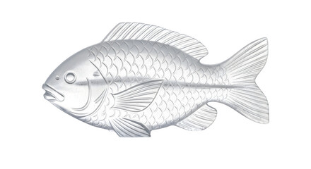 Obraz premium Silver fish sculpture in a studio setting