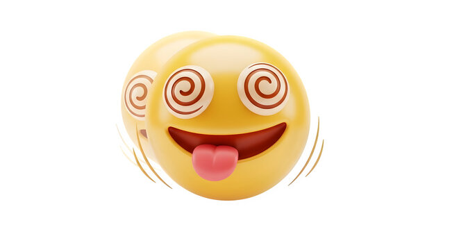 Dizzy emoji with spiral eyes and tongue out showing a funny expression