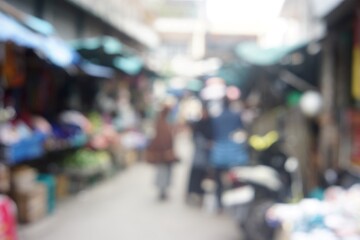 a blurred photo of the traditional market atmosphere in Samarinda