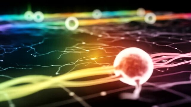 Abstract Science Video Representing Cellular Network and Data Transmission Technology