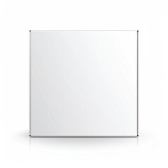 Square white canvas on a metal frame, isolated, soft shadow