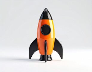 Orange rocket ship with black accents