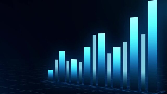 Digital hologram interface shows financial data analysis graphs or the stock market. style clean futuristic technology design.	