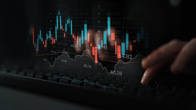 Candlestick chart visualizing financial market trends, investment patterns, price fluctuations, and trading strategy in capital and digital asset markets Marrow