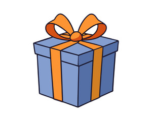 Gift box with ribbon and bow,  vector illustration 