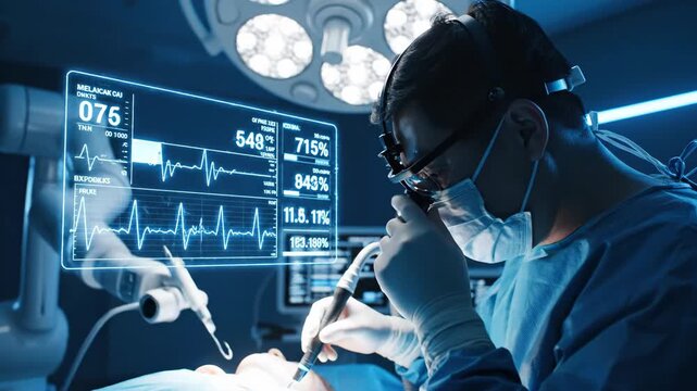 Medical Researchers Analyzing Heart Rate Data in Laboratory.