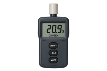Digital Handheld Oxygen Meter Displaying 20.9 Percent, Indicating Normal Atmospheric Air Quality