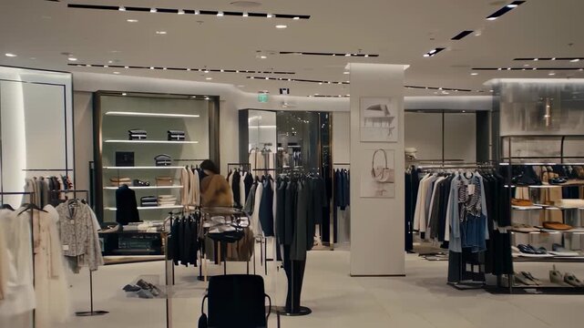 Interior of a Zara Store - Clothing and Accessories Display.