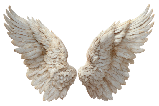 Plump, open, ivory wings displayed against a dark backdrop