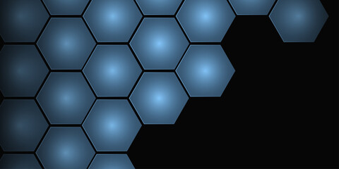 Dark hexagonal platforms connected together background.