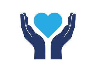 Obraz premium Illustration of two hands holding a heart on a white background in vector