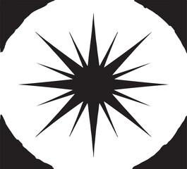 Obraz premium Black silhouette explosion in a star vector illustration depicting a powerful burst of energy