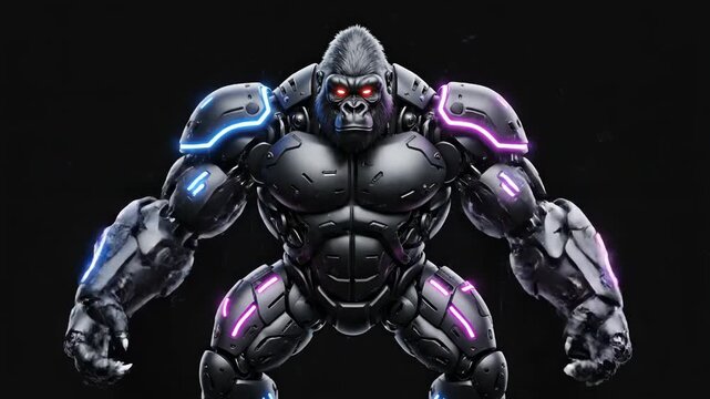 Cybernetic Gorilla - A Futuristic Fusion of Beast and Machine.