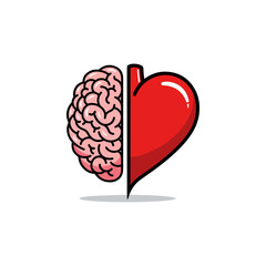 Abstract symbol of human brain and heart, illustrating the balance between intellect, emotion.