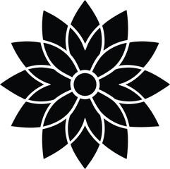 Naklejka premium Minimalist shapla flower icon on white background