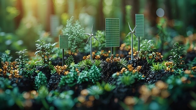 Miniature sustainable energy forest - Powered by Adobe