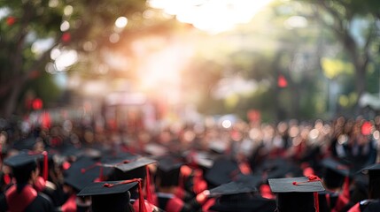 Graduation Ceremony Outdoor Blurred Group