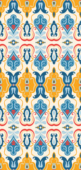Pastel color background with vintage pattern, ethnic tribe seamless pattern.